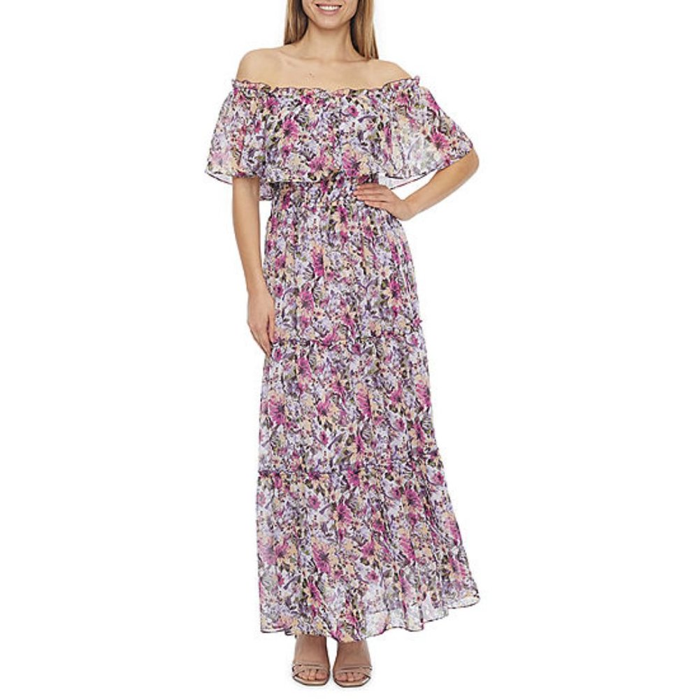 Off The Shoulder Maxi Dress in Lavender Size 14  (NWT)